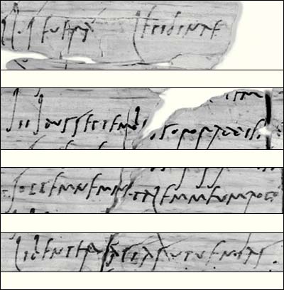 Extracts of text from tablet 291 with transcription