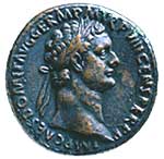 An as of the emperor Domitian. The obverse bears his bust, the reverse a scene commemorating the Ludi Saeculares, including the emperor sacrificing beforea temple with musicians.
AD 88
