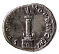 A silver denarius of the emperor Trajan. 
                          The obverse bears his bust, the reverse Trajan's column. 
                          AD 112-14. (coin)